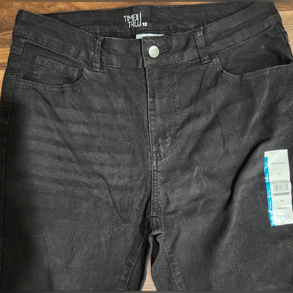 NWT Womens Sz 12 Black High Rise Stretch Bootcut Jeans by Time and Tru - Picture 3 of 4